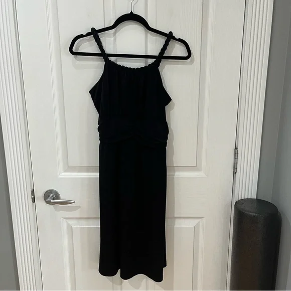 Ricki’s size small black dress with corded straps ruffled waist - Picture 2 of 8